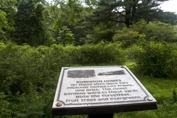 Signage for various homesteads.