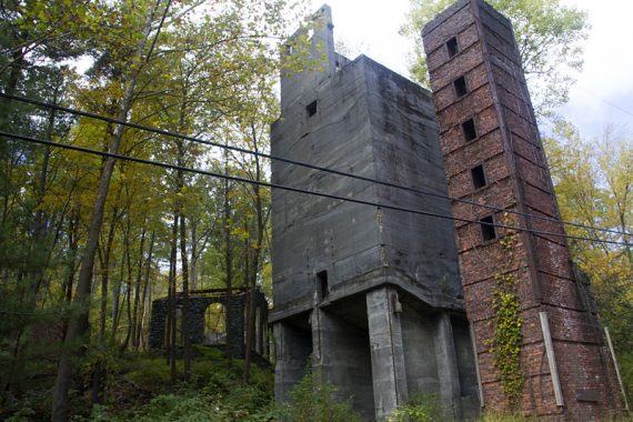 Remains of old furnace buildings.