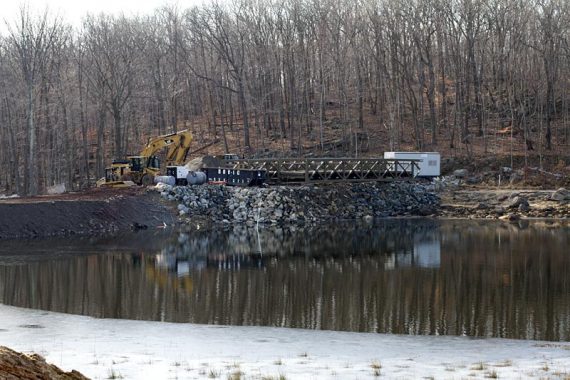 Dam work on Saffin Pond