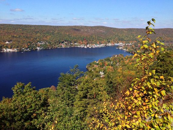 View of Greenwood Lake from Bare Rock viewpoint.