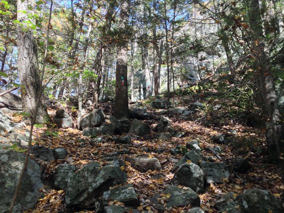 Steep rocky trail.