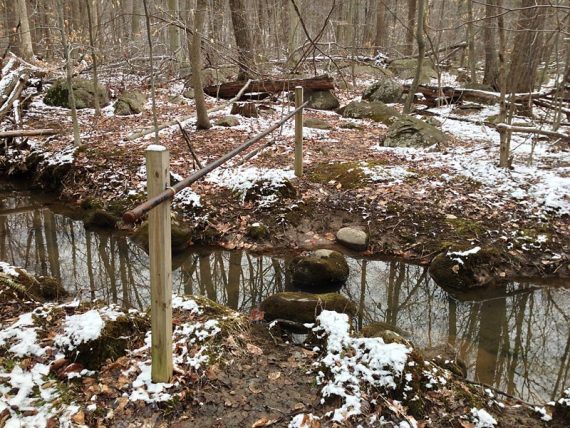 Another stream crossing - the railings must be for when the water is high