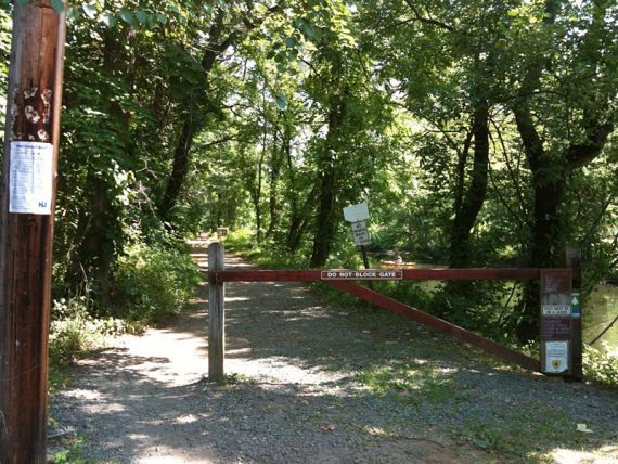 Towpath at a road crossing