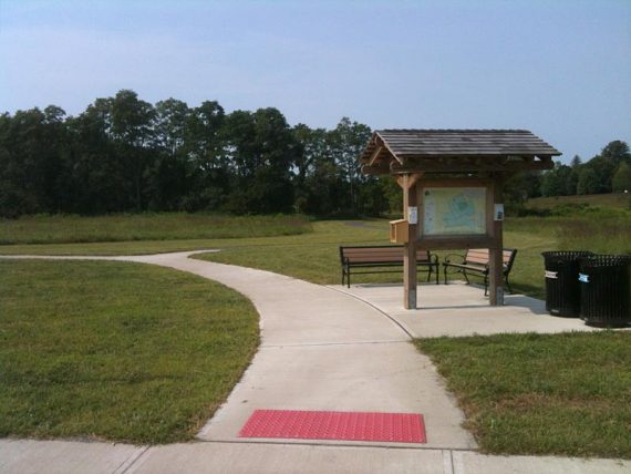 Trail kiosk at the start of the trail.