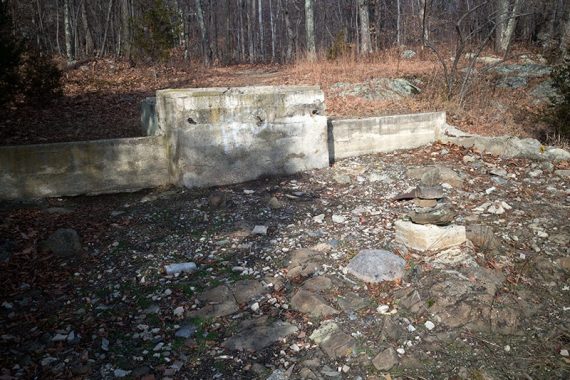 Cement wall remains of a cabin