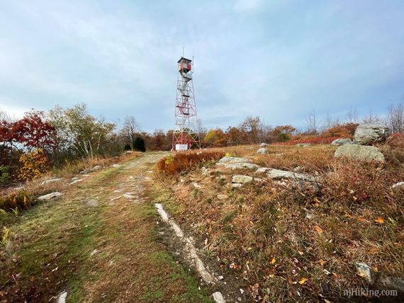 Catfish Fire tower and the surrounding open rocky area.