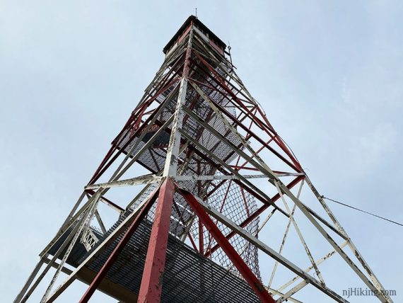 Looking up at a tower.