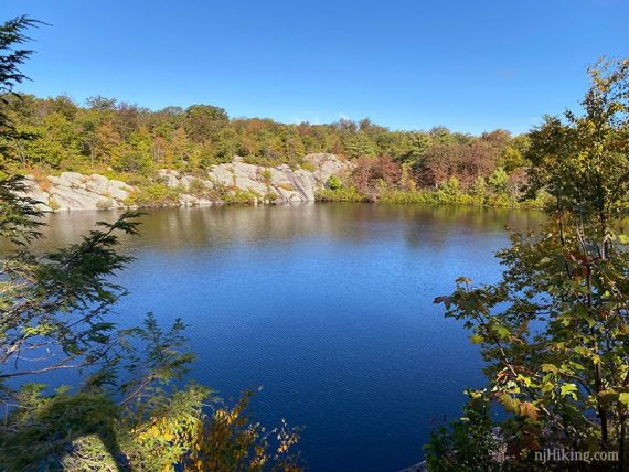 Terrace Pond ringed with fall foliage.