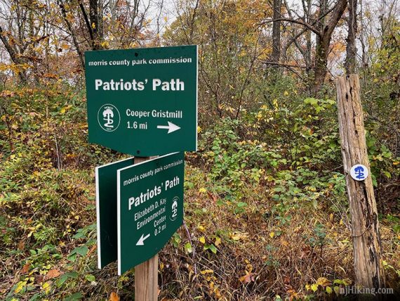 Patriot's Path sign.