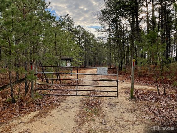 Metal gate across a trail