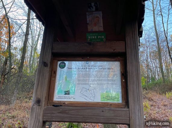 Trail kiosk for Milford Bluffs