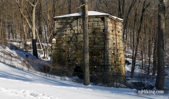 Stone remains of an iron furnace at Wawayanda State Park