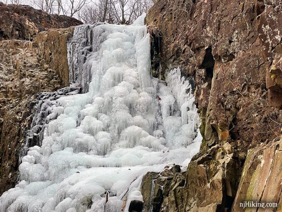 Top of a frozen waterfall.