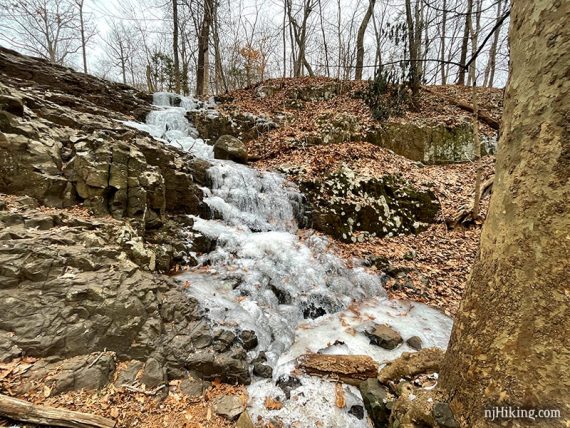 Hobble Falls frozen.