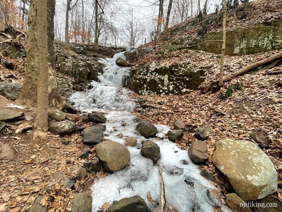 Hobble Falls frozen cascades.
