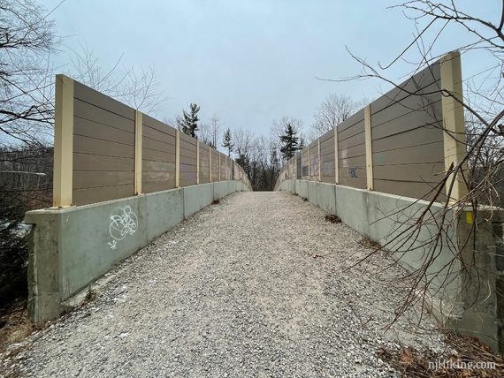 Pedestrian bridge over a road