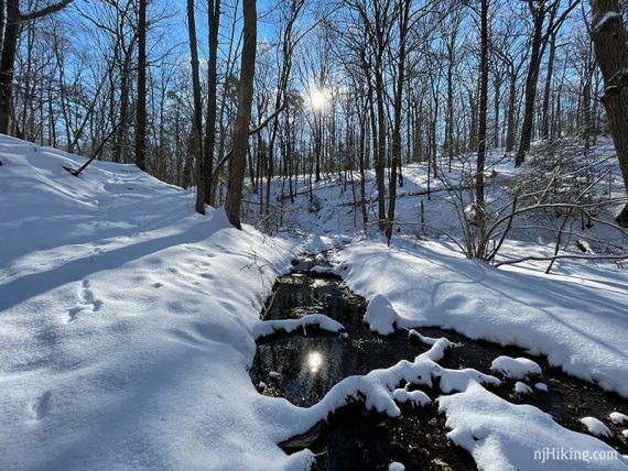 Stream with snow