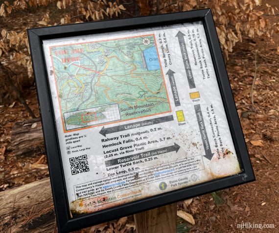 South Mountain Res trail sign.