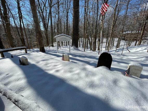 Willcocks and Badgley cemetery in snow