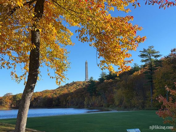 Lake Marcia with the monument in the distance.