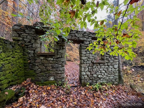 Doorway of a stone cottage.