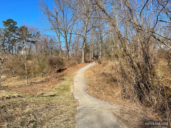 Paved path going up a hill