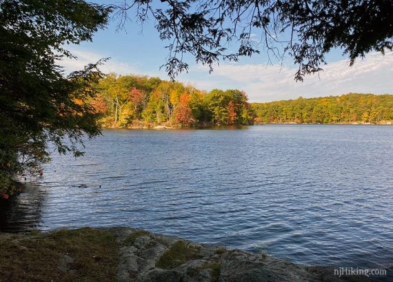 View of Wawayanda lake from a rocky outcropping.