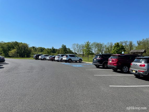 Parking lot at the Henry Hudson Big Brook trailhead