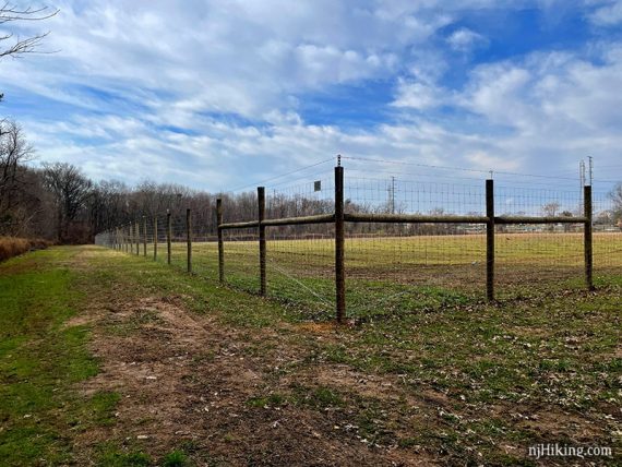 Fenced area for plant research.