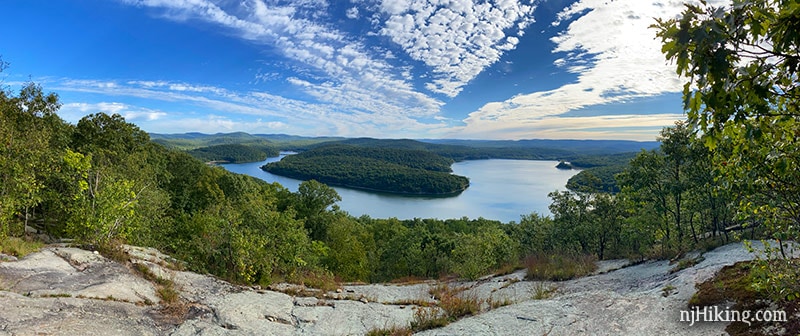 Panoramic view of Monksville Reservoir from Horse Pond Mountain