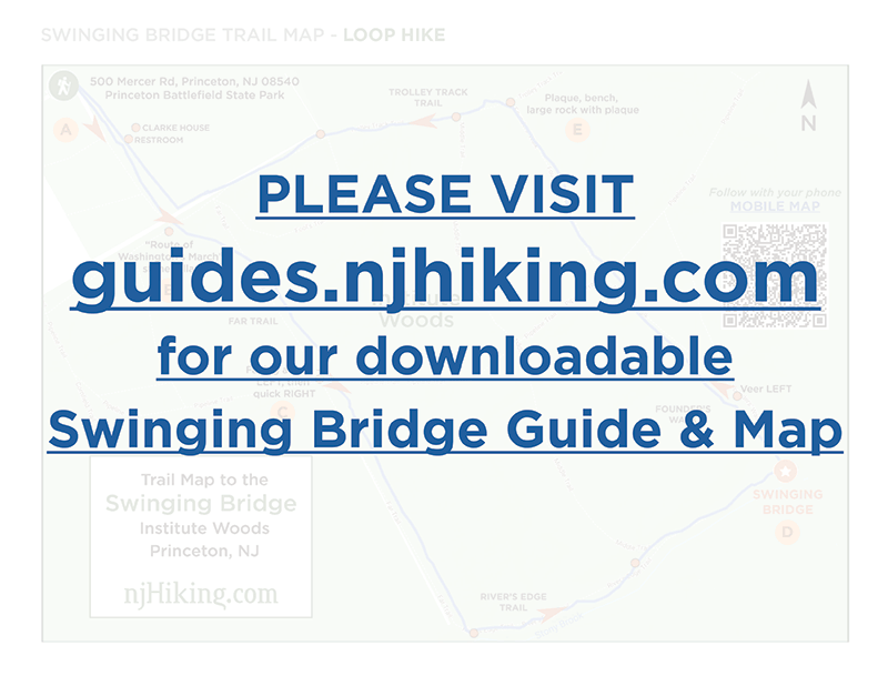 Map to the swinging bridge in Princeton