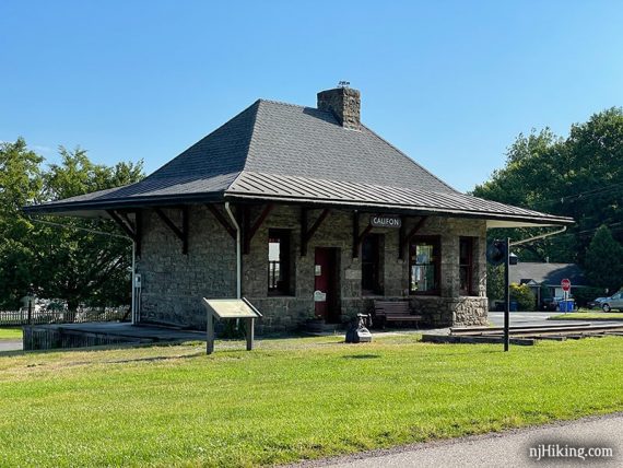 Califon Station building next to rail trail.