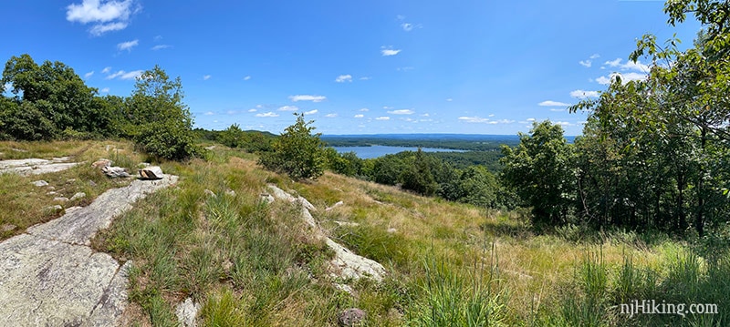 Panoramic view from the Appalachian Trail with Culver Lake in the distance.
