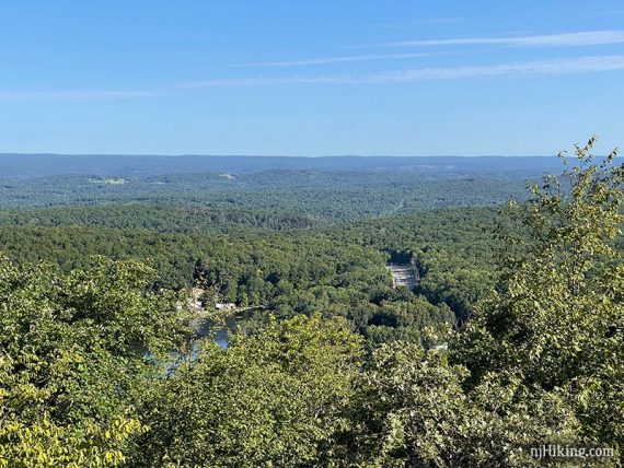 View of Rt 206 and green hills beyond.