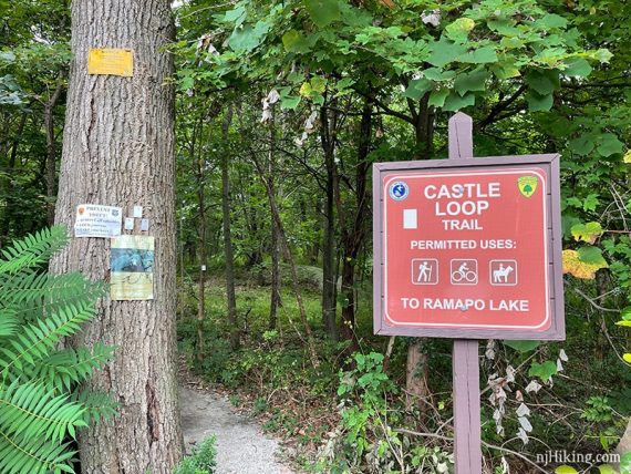 Castle Loop sign at trailhead