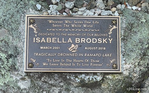 Memorial plaque for Isabella Brodsky