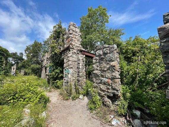 Remains of the outside stone wall of Van Slyke Castle.