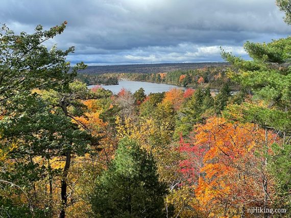 Fall foliage surrounding Lake Awosting