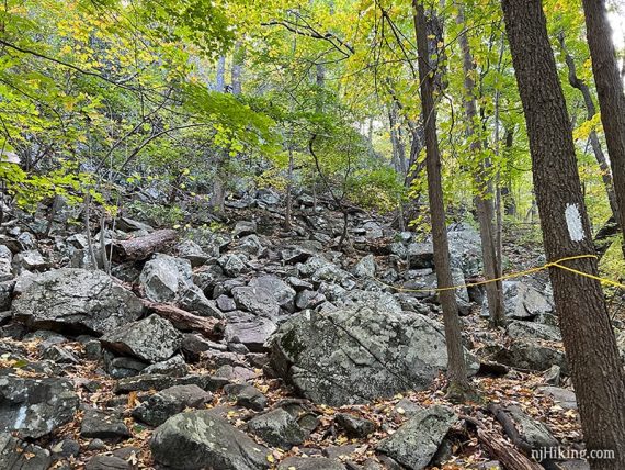 Guideline ropw to stay on the rocky trail