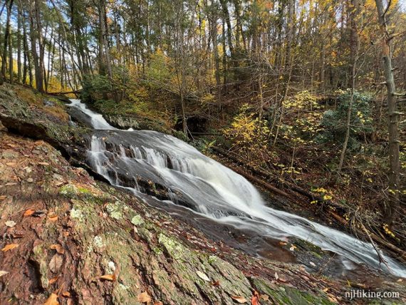 Water cascading over rocks