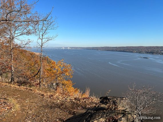 Hudson River seen from a cliff.