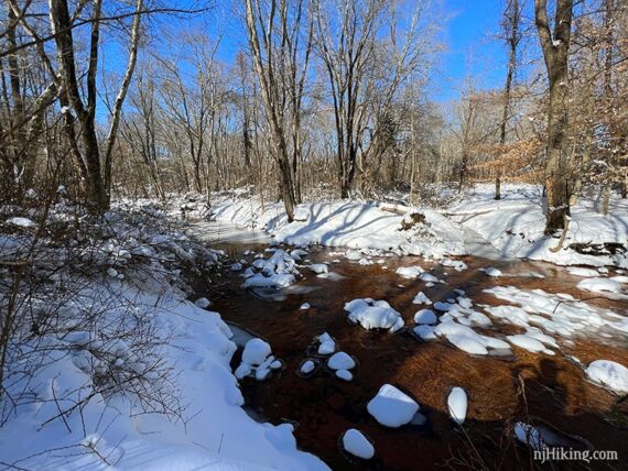 Manasquan River covered in snow