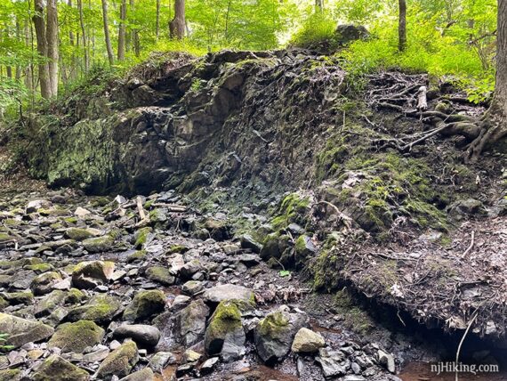 Valhalla Falls completely dry.