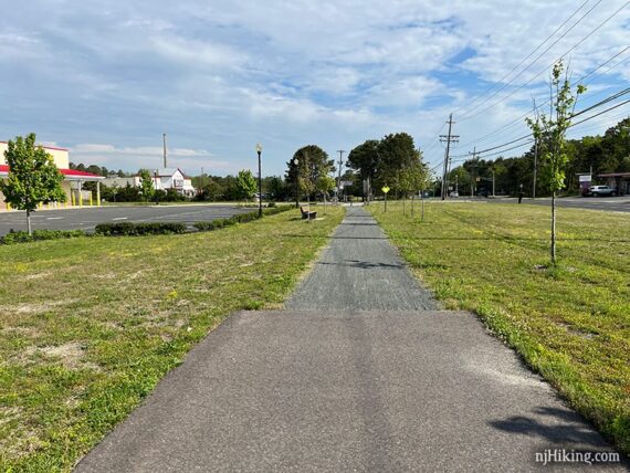 Gravel trail adjacent to road