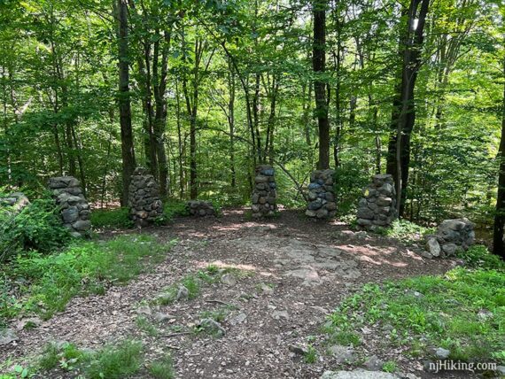 Stone pillar remains of Ball's Bluff