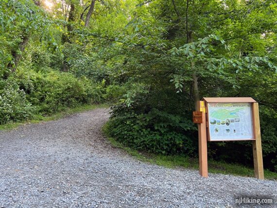Large wooden kiosk with South Mountain trail map.