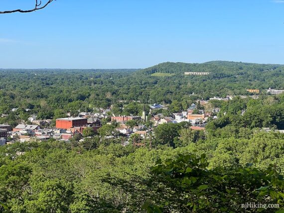 View of the city of Milburn and Watchung Reservation from South Mountain.