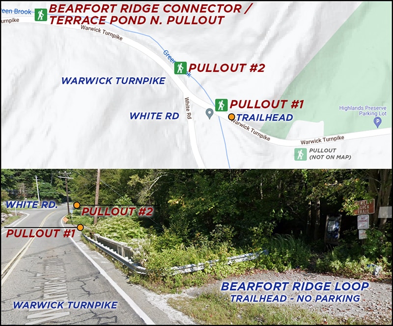 Bearfort Ridge Loop parking map