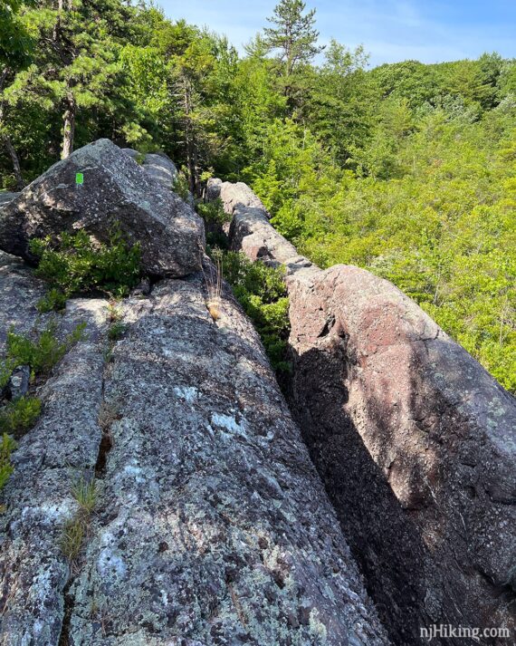 Rock face split away from the main cliff