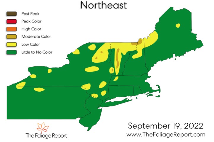 Northeast foliage report map.